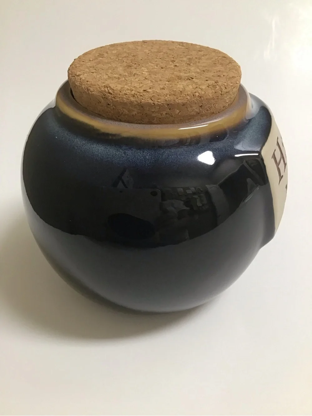 Tumbleweed Pottery Harley Fund Cobalt Blue Glaze Stoneware Jar Cork Top NC USA
